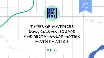 Types of Matrices- Row, Column, Square and Rectangular Matrix | Class 9 | Math | Chapter 1 | EdTutor