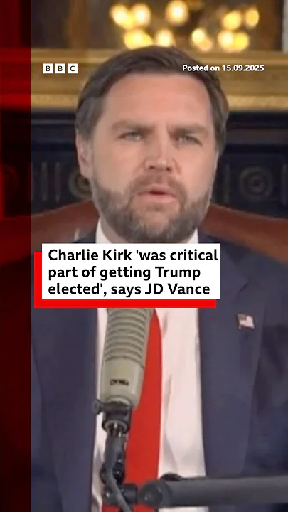Charlie Kirk was ‘critical part’ of getting President Donald Trump elected, says JD Vance. #BBCNews