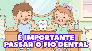 Aprenda a Usar Fio Dental | Vídeo Divertido para Crianças | Higiene e Saúde