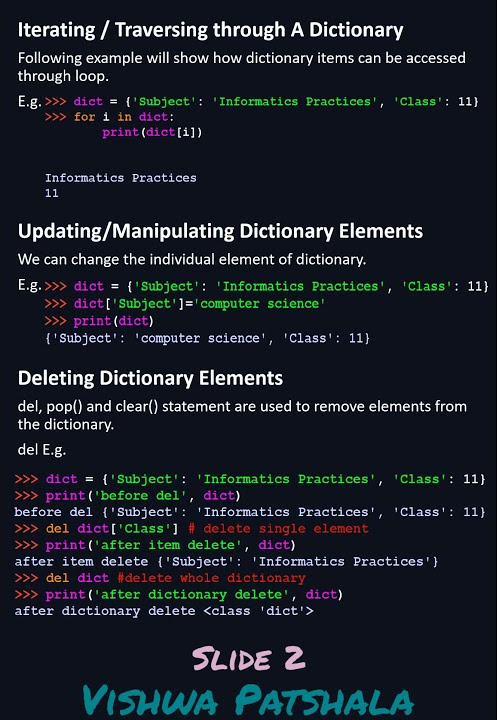 Dictionary Notes for Class 11 | NCERT/CBSE | Best Notes for Python ...