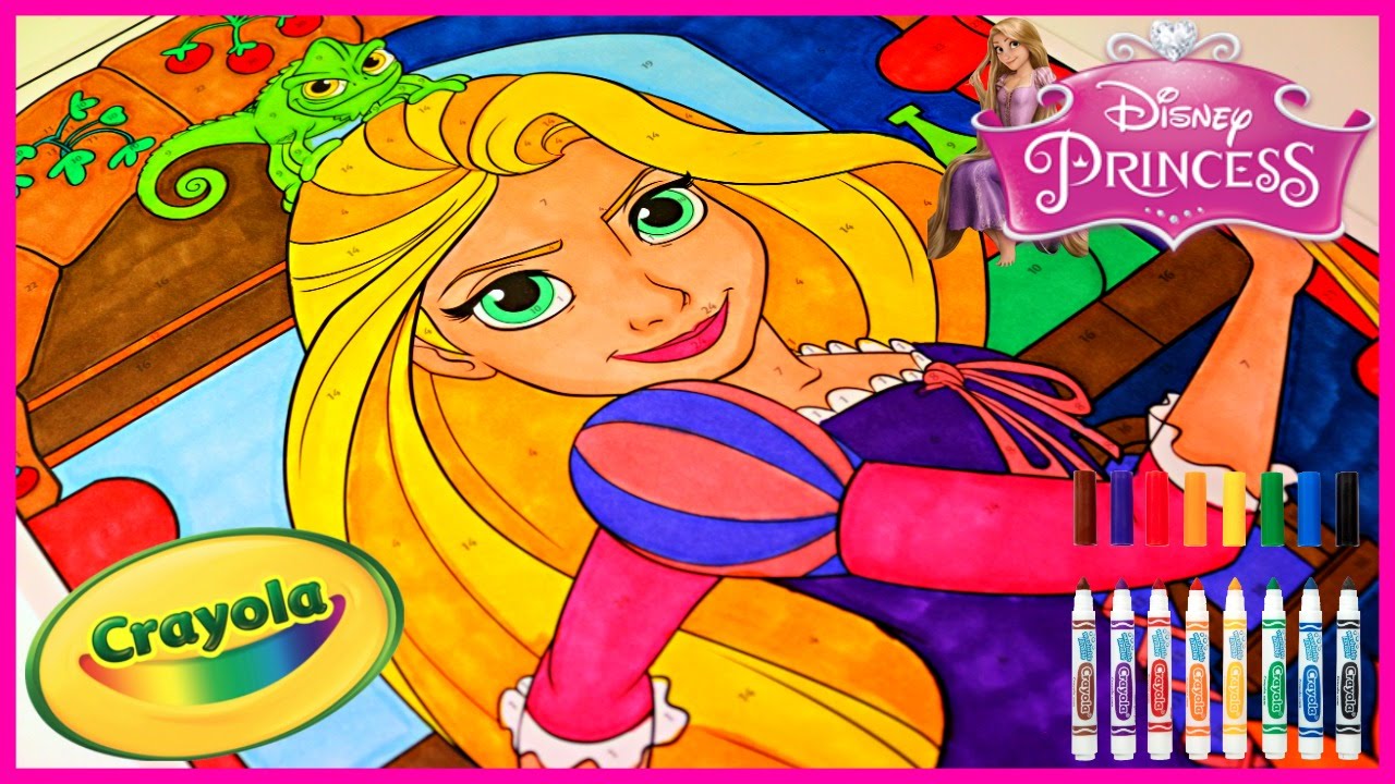 princess disney rapunzel coloring number crayola giant tangled colors snow