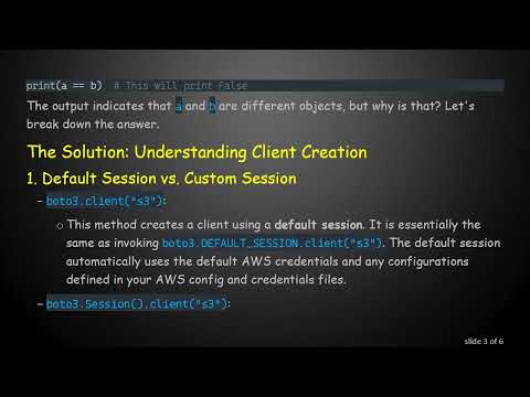 Understanding the Difference between boto3.Session().client and boto3.client