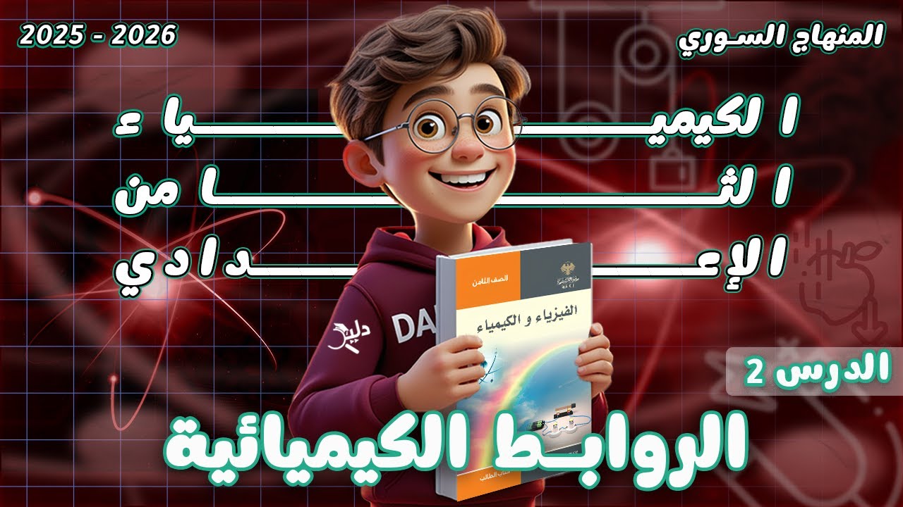 الروابط الكيميائية 🧪 | شرح الدرس + اختبر نفسي | كيمياء الصف الثامن الدرس 2️⃣ | المنهاج السوري
