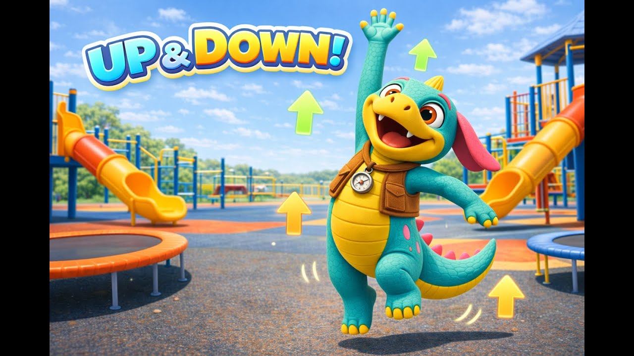 Up and Down | Sight Words Song for Kids | Dinostein & Friends