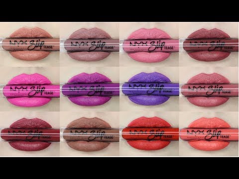 Nyx Slip Tease Collection Lip Shade Swatches Review Youtube