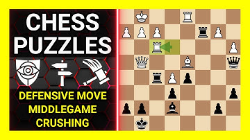 Chess Puzzles to Practice. Themes: Defensive move, Middlegame, Crushing. Learn Chess