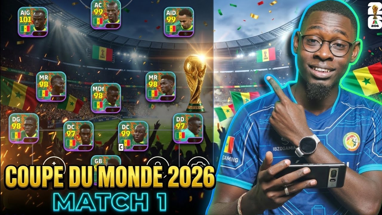 Je joue la coupe du monde sur efootball mobile || Match 1 Sénégal vs France 