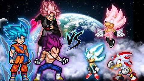 Goku RN OP(af) & Vegeta OP & Goku Black OP VS Sonic Chaos RN V3 OP(Af) & Shadow OP & Sonic SSR OP