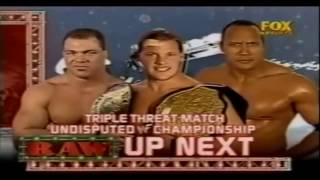 FULL MATCH Chris Jericho vs the Rock vs Kurt Angle   Undisputed championship   HD   Raw 2001