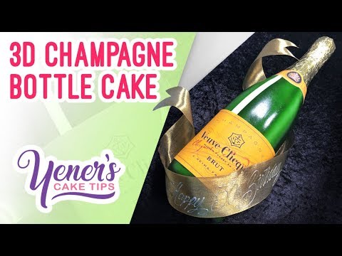 3d champagne bottle cake