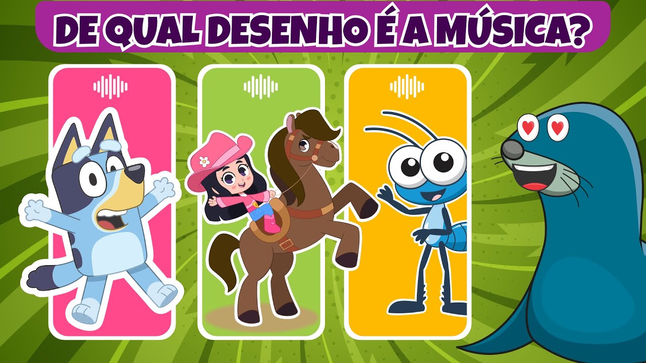 🔊 ADIVINHE PELA MÚSICA | 🐻🐔 Edição: DESENHOS ANIMADOS | #quiz #focaquiz