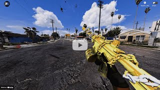 FiveM 1of1 Gun Custom AR15 SPIKESHINE GOLD | Rare FiveM Weapon Mod | Custom Gun | 2025