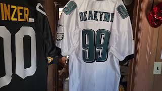 Career Overview PHILADELPHIA EAGLES #99 RETAIL 2002-04 AWAY AUTHENTIC REEBOK FOOTBALL JERSEY
