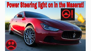 Power steering light on in the Maserati Ghibli.