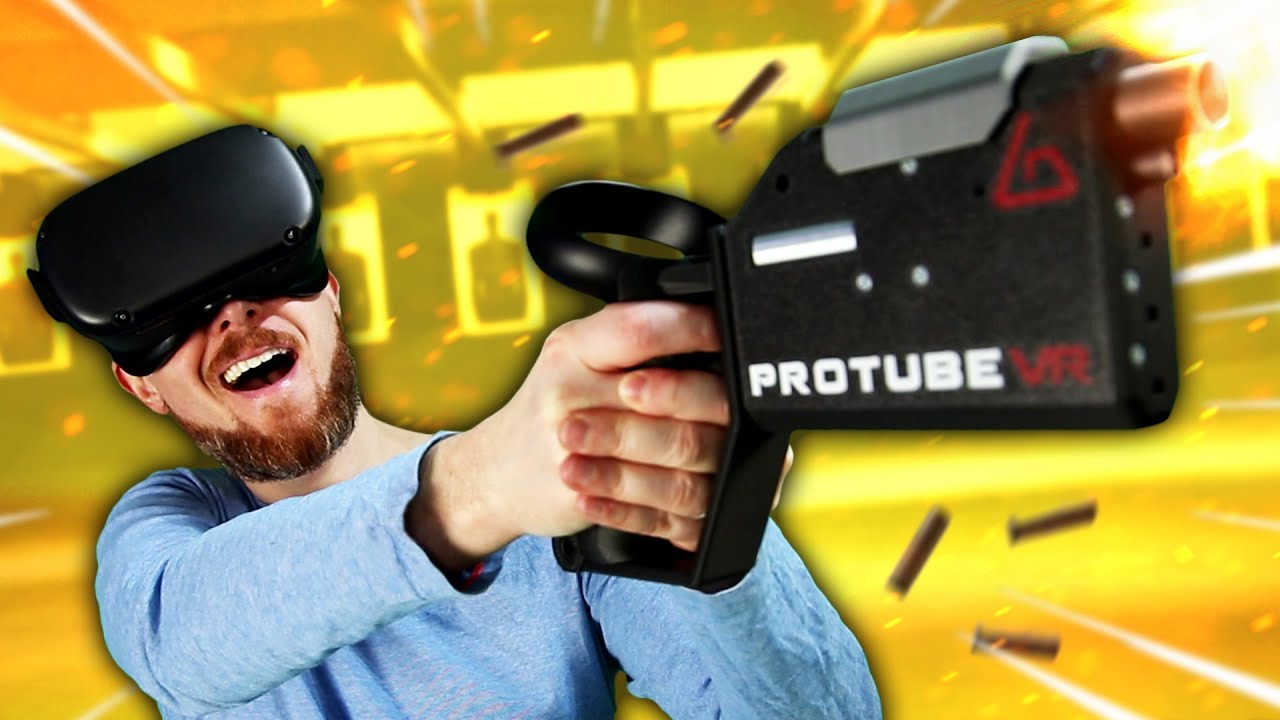 Vr tube. VR Gun stock Oculus Quest 2. PROTUBE VR. VR Gunstock самоделка. Quest Pro VR.