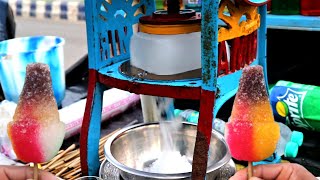 Fastest Ice Gola Making Indian Street Food // Ice Gola with different flavor// Taste Of Indian Food