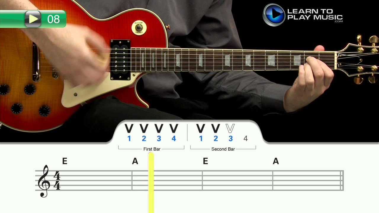 Ex008 How to Play Guitar Rhythm Guitar Lessons for