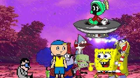 MUGEN Request: Team Marvin Vs Team Spongebob V2 (4v4 Simul)