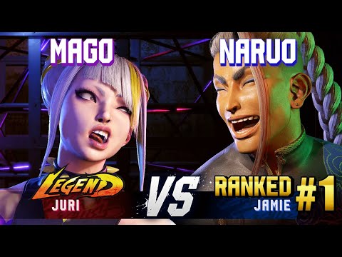 SF6 ▰ MAGO (Juri) vs NARUO (#1 Ranked Jamie) ▰ High Level Gameplay