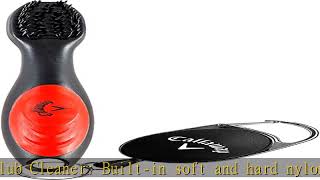 Callaway Premium Golf Club Brush for Golf Clubs and Golf Shoes with Retractable Cord