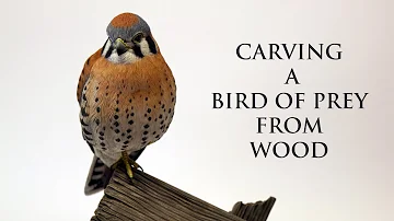 Carving And Painting A Bird of Prey Out Of Wood - American Kestrel