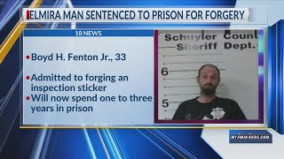 Elmira man sentenced for forgery charge in Schuyler County