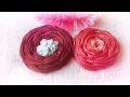 KANEDA工房 刺繍花6 スパイダーズ・ウェーブローズステッチ　刺繍初心者向け 刺繍やり方 embroidery flower　spidersweb rose stitch 法绣 基本针法
