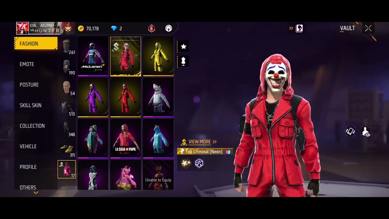 my free fire cheap account