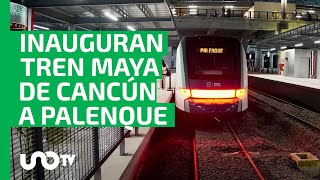 AMLO inaugura tramo Cancún-Palenque del Tren Maya