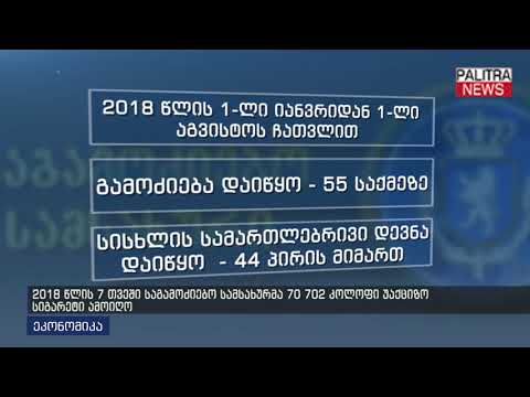 2018 წლის 7 თვეში საგამოძიებო სამსახურმა 70 702 კოლოფი უაქციზო სიგარეტი ამოიღო