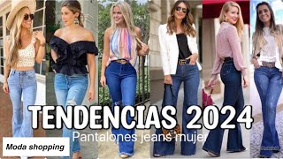 MODA !!2023 PANTALONES ESTILO DE MODA Y TENDENCIAS mujer JEANS 2024”