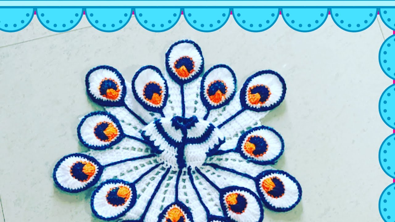 New Peacock feather(मोरपंख)लड्डू गोपाल की पोशाक. क्रोशियाwoollen dress.#balgopaldress .#Kanhajidress