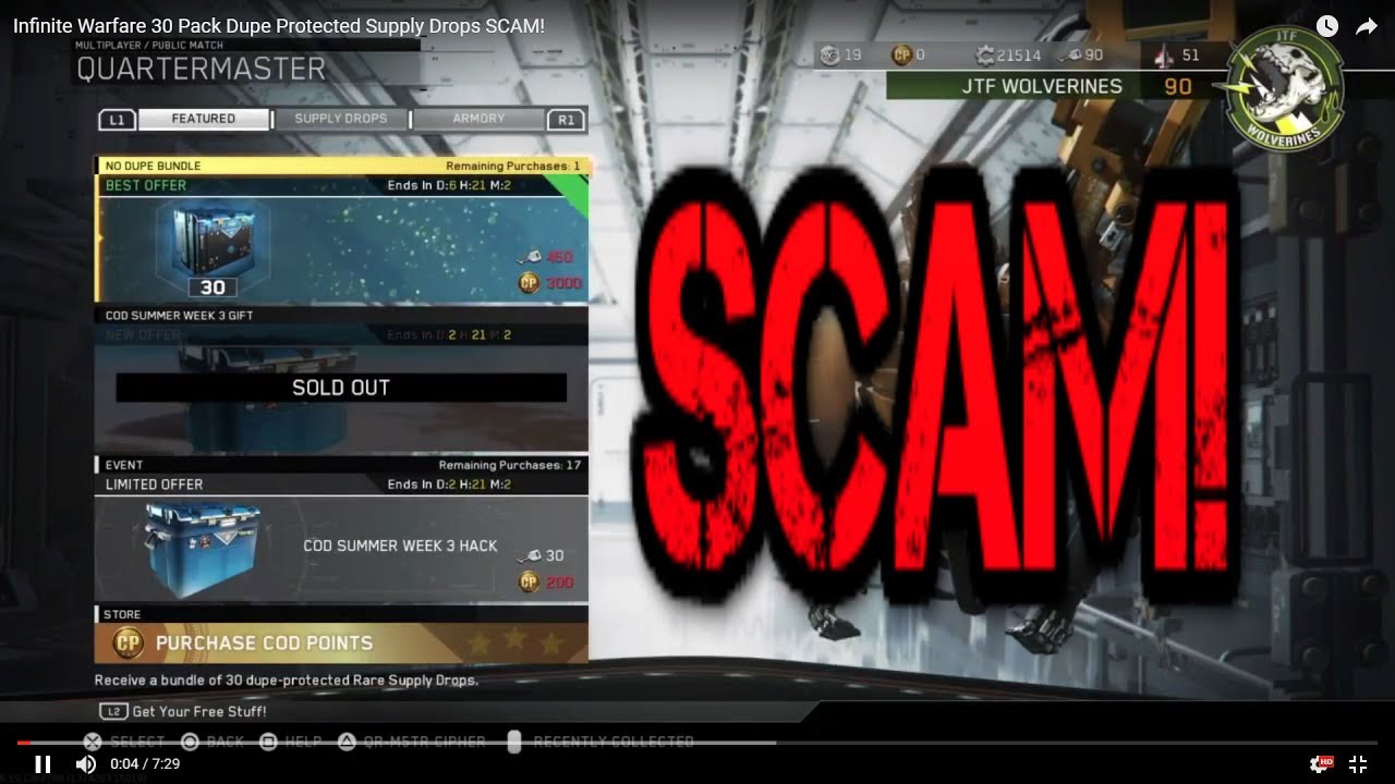 Infinite Warfare 30 Pack No Dupe Protected Supply Drop Bundle SCAM!