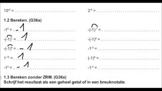 A - Machten 1.2 Bereken machten met grondtal 1 en gehele exponent