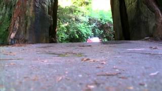 How to drive through a redwood tree.  Klamath, CA.  Redwood National Park, CA.