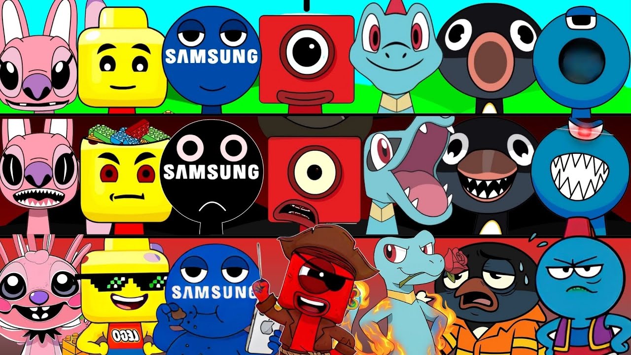 NEW! Incredibox Sprunki OC Phase 1 to Phase 3 Samsung, Q (Alphabet Lore) , NOTNOT Penguin, Totodile