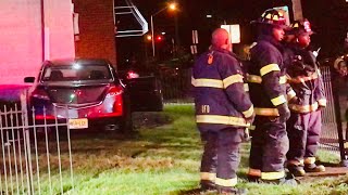 ORANGE FIRE AND POLICE DEPARTMENT S ON SCENE OF A 1 CAR A ON PARK AVENUE IN ORANGE NEW JERSEY