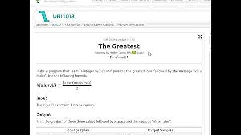 Uri Online Judge Solutions 1013 | Learning with Bilash | #shorts