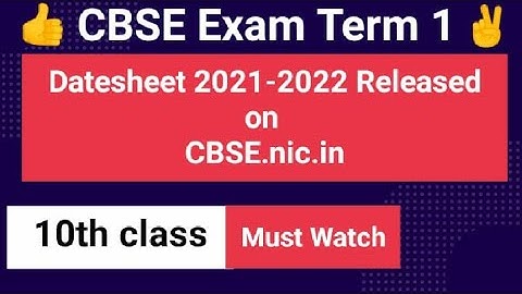 CBSE Datesheet | Class X | Term 1 | 2021-2022