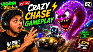 82. Crazy Chase Gameplay ⚡ CRAZY WORM BATTLE 🔥#wormzilla screenshot 4