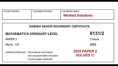 Paper 2 of 2023 Mathematics NSSCO