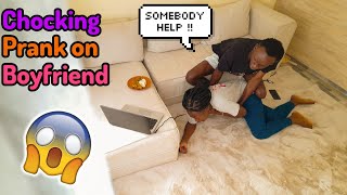 First Time Pranking My Boyfriend In Our New House Choking Prank Cute Reaction