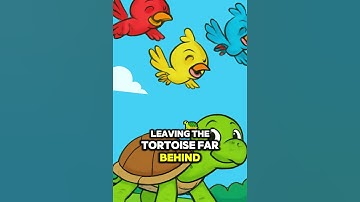 Slow and Steady Wins the Race - Tortoise and Birds Cartoon Illustration for Kids