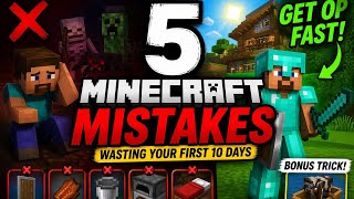 5 minecarft mistakes that ruin Your World In Early Game. Begginer guide. Mistakes to avoid. 