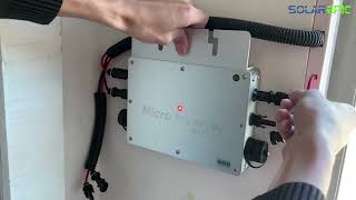 600W Waterproof Grid Tie Inverter DC22-50V Pure Sine Wave Inverter IP65  installation test video