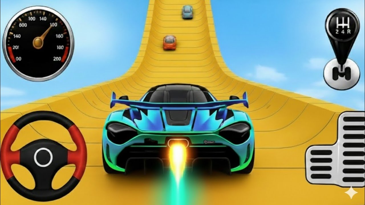 Mega Ramp Monster Car Racing 3D - Extreme Car Stunts - Android Gameplay