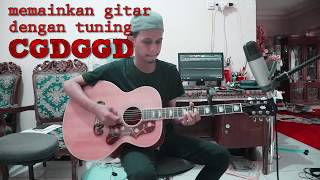 memainkan gitar tuning cgdggd