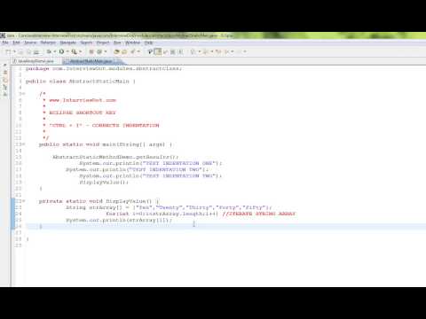 ECLIPSE SHORTCUT KEY