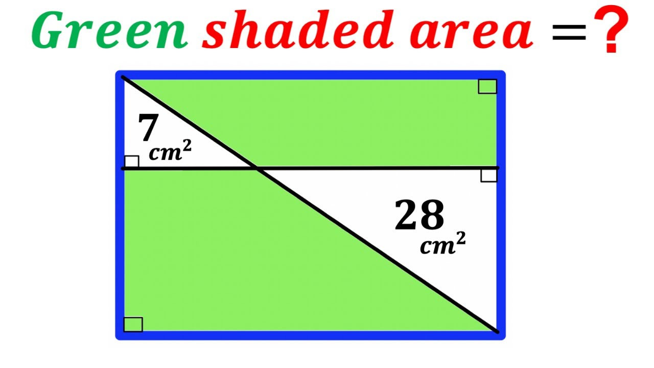 Can you find area of the Green shaded region? | (Rectangle) | #math # ...