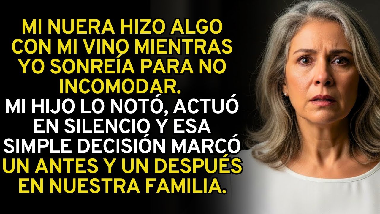 Mi nuera intentó hacerme daño poniendo algo en mi vino, pero mi hijo lo descubrió a tiempo...